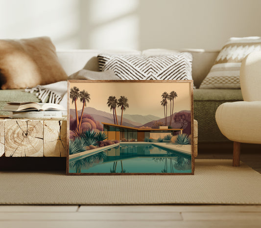 Desert Palms Mirror Modern Serenity