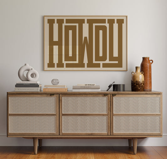 Bold Howdy Western Typography Print