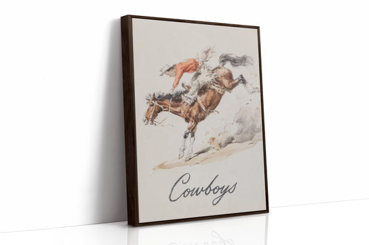 Wild Mustang Chase - Bronc Riding Cowboys