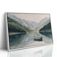 Lone Boat Mirrors Mountain Peace