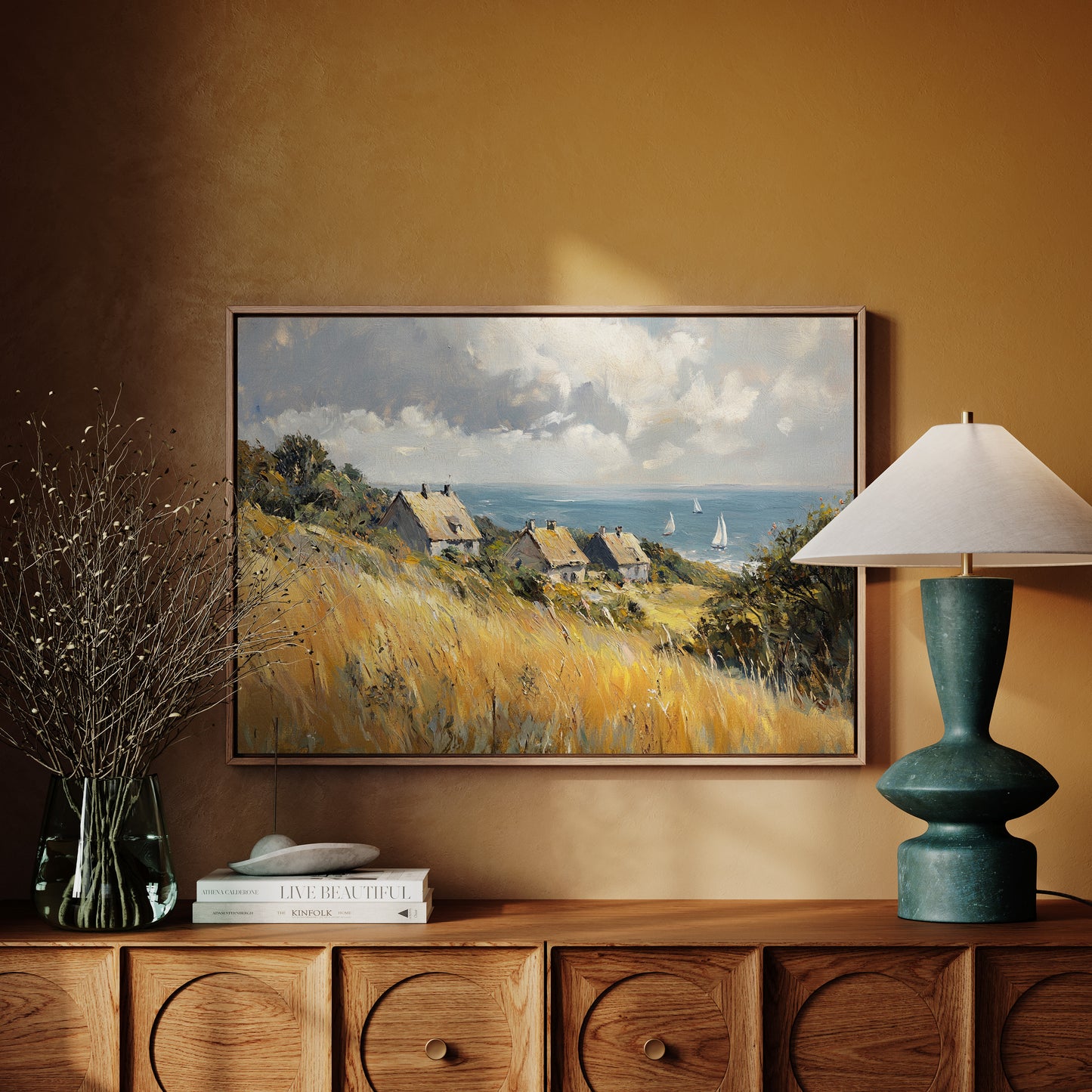 Sailboats Dance Past Golden Hills