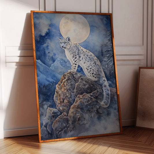 Moonlit Watch of the Snow Leopard