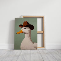 Ranch Duck Tips His Western Hat