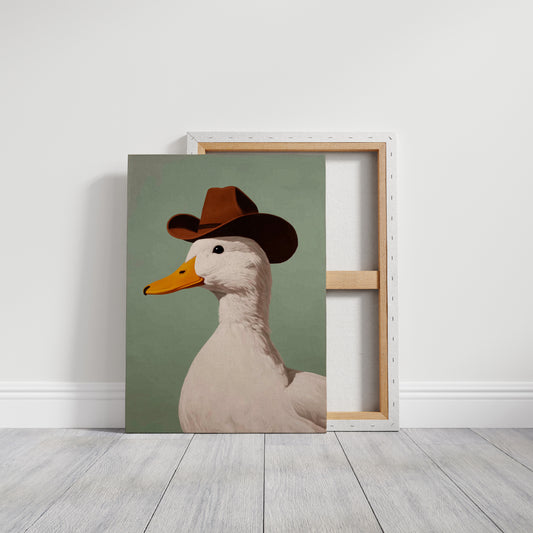 Ranch Duck Tips His Western Hat