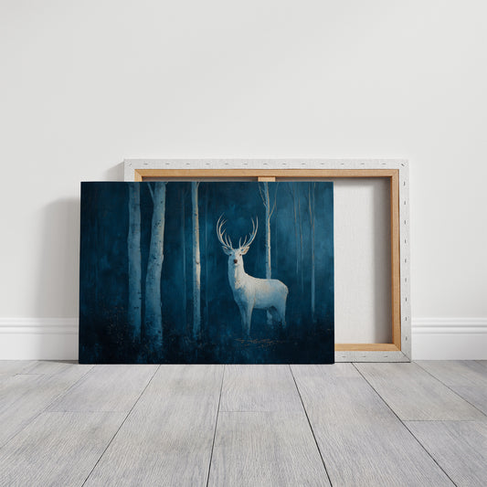 Frost Stag In Midnight Forest