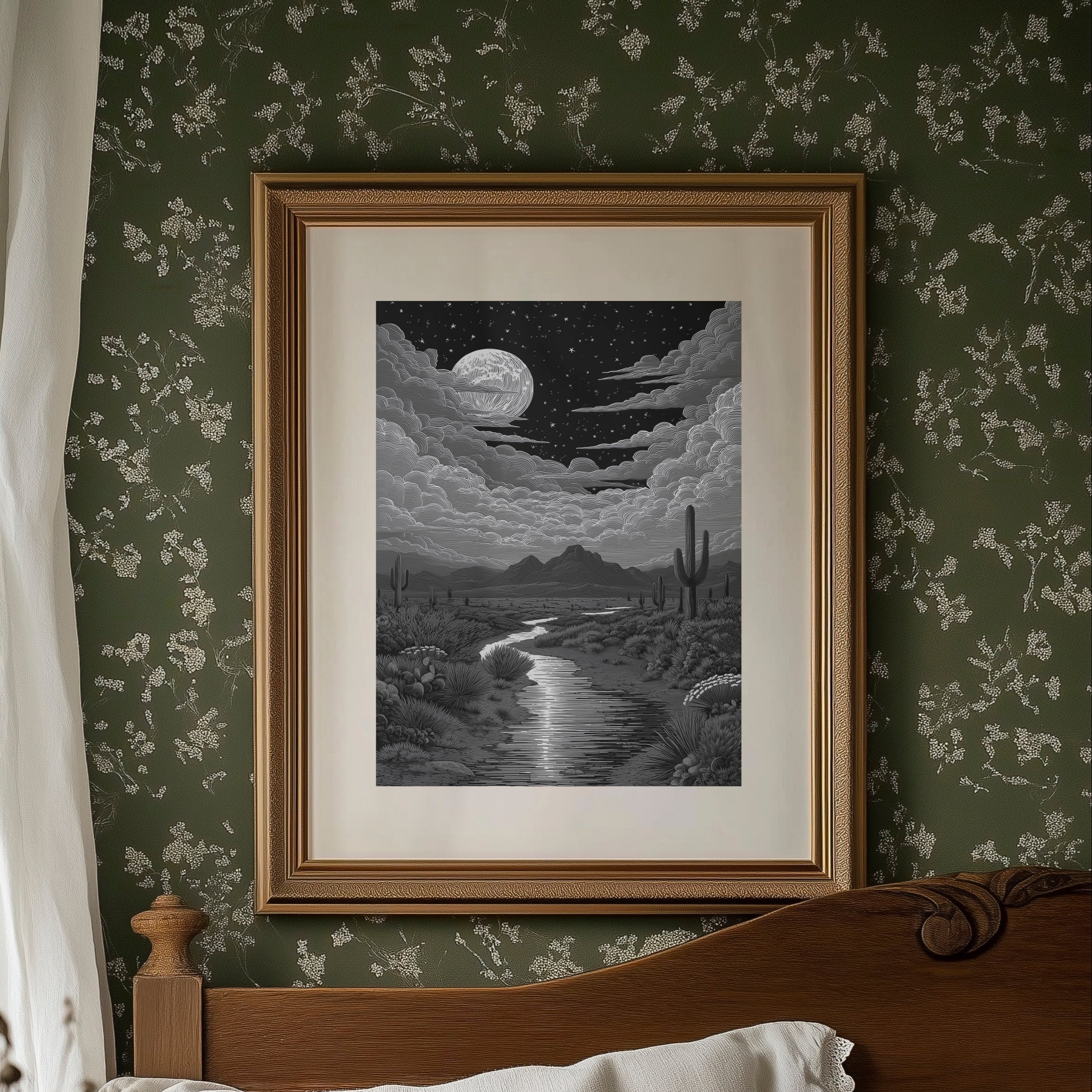Silver Rivers Thread Through Moonlit Canyons