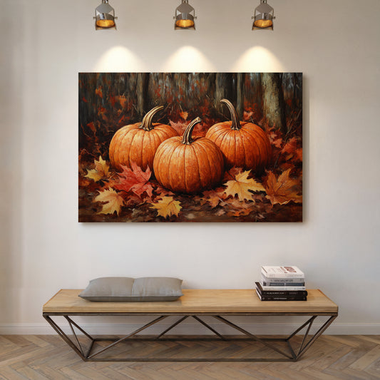 Autumn's Orange Glow Among Leaves