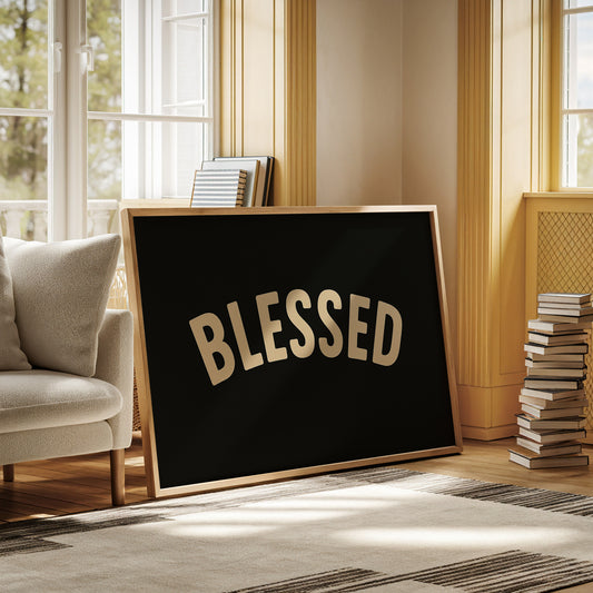 Blessed Minimalist Arch Text Print