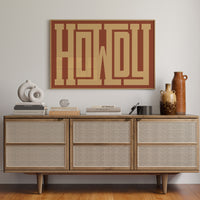 Retro Terracotta Howdy Typography Print