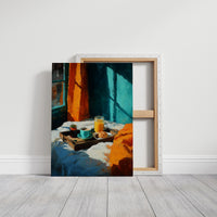 Breakfast Tray in Teal Light