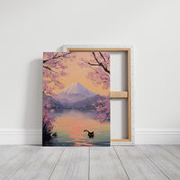 Curious Cat Meets Cherry Blossom Lake