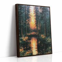 Into the Blaze: Shadowed Forest at Sunset