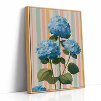 Blue Hydrangeas on a Happy Wall