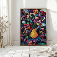 Midnight Garden Blooms In Glass