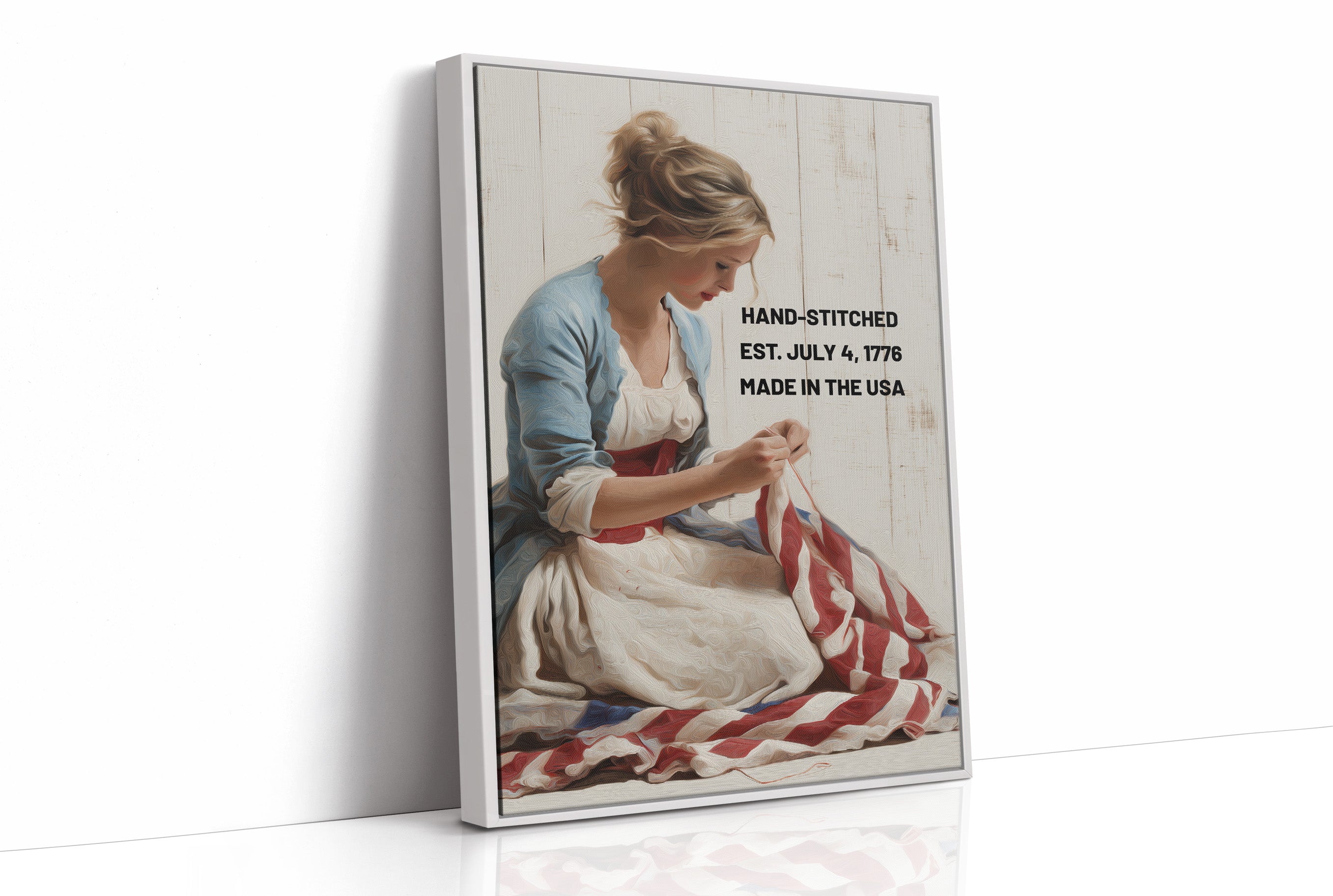 Hand-Stitched, Est. July 4, 1776