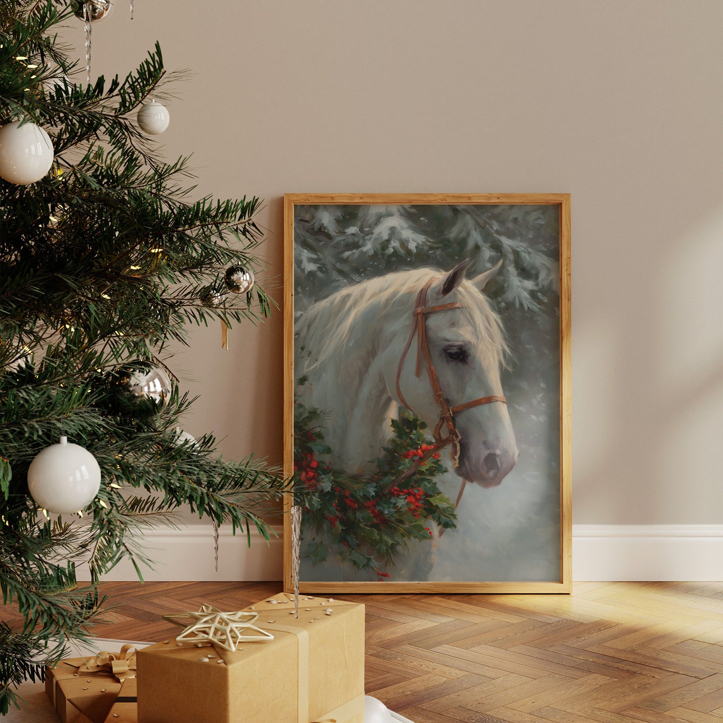 Winter's Grace Adorns Noble Steed