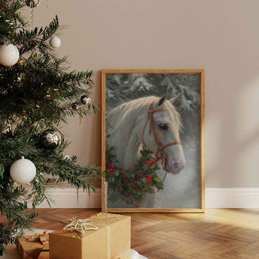 Winter's Grace Adorns Noble Steed
