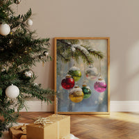 Ornaments Dance Under Snowy Boughs
