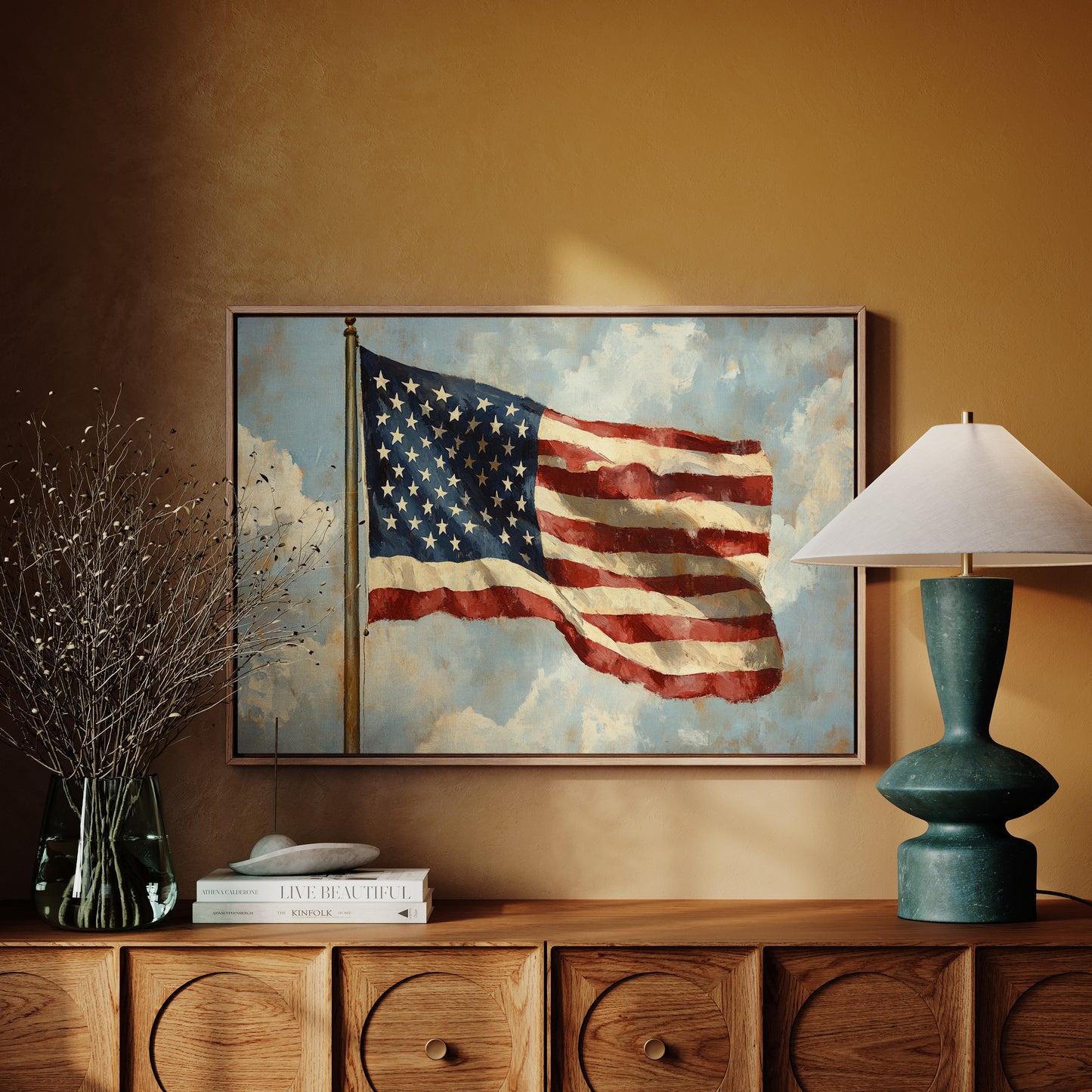 Liberty's Colors Dance Above Summer Clouds