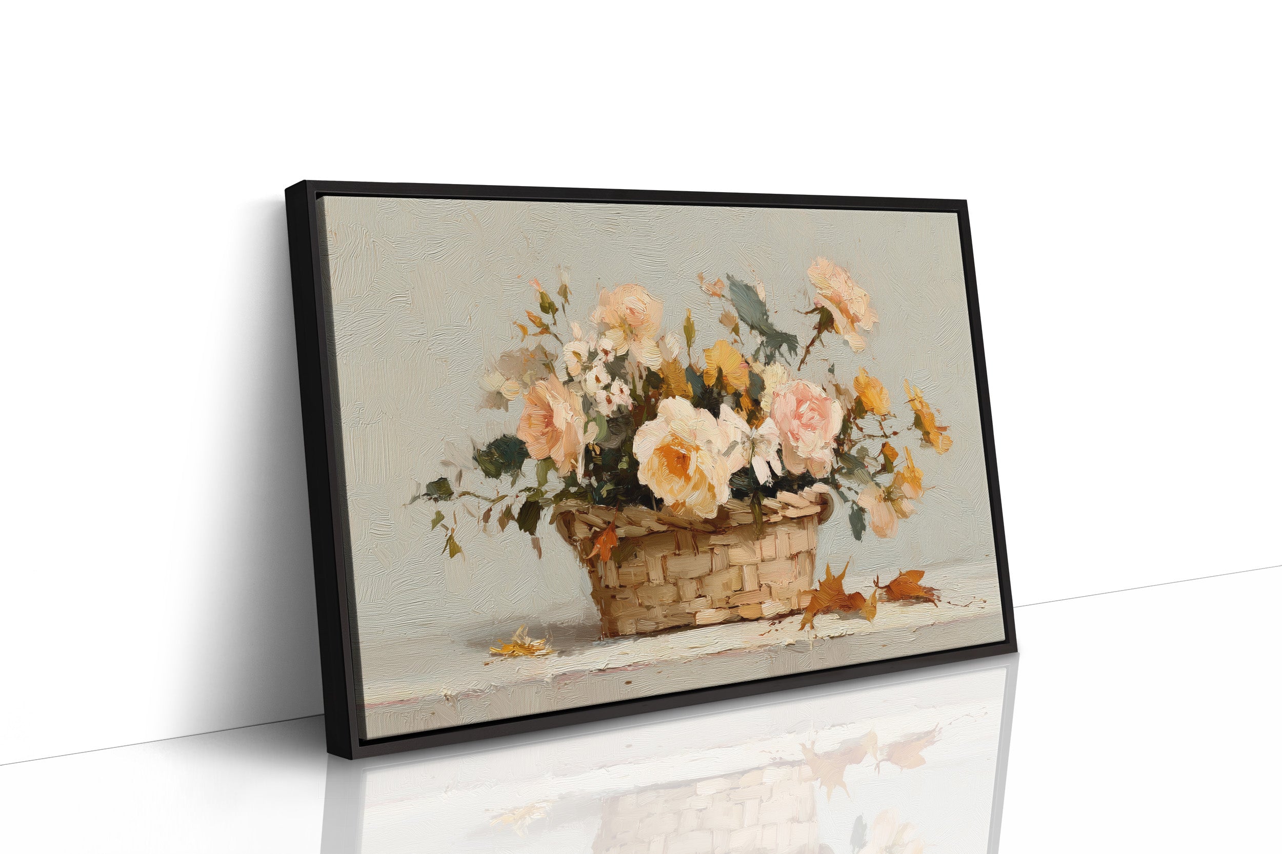 Woven Basket Cradles Peach Blooms