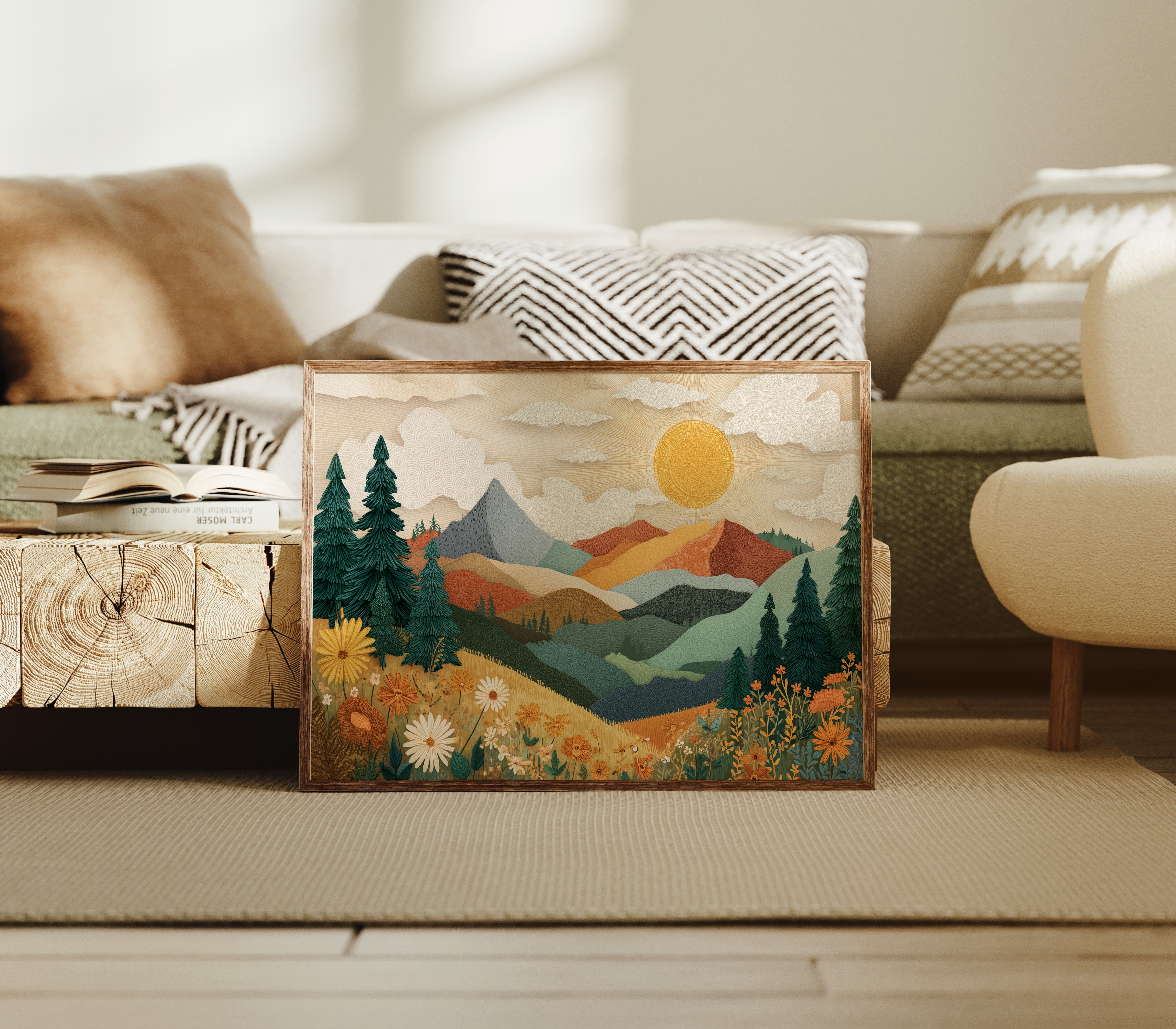 Daisies Catch Mountain Morning Light