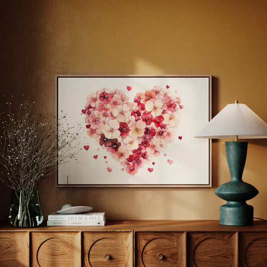 Love Blooms In Watercolor Hearts