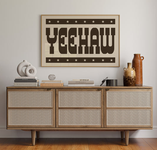 Bold Yeehaw Western Star Print