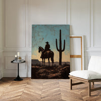 Rider and Saguaro at Dusk