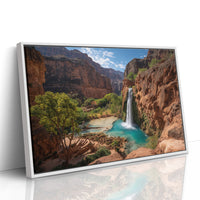 Turquoise Waters Dance Through Canyon Walls