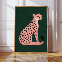 Sassy Coral Cheetah Illustration