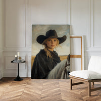 Cowgirl and Her White Horse