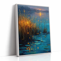 Fireflies on the Lily Pond