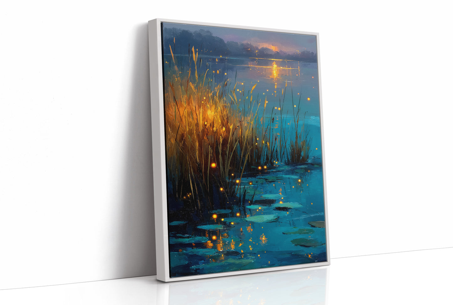 Fireflies on the Lily Pond