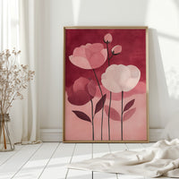 Peonies Rise Through Burgundy Mist