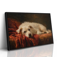 Loyal Companion Rests On Crimson Velvet