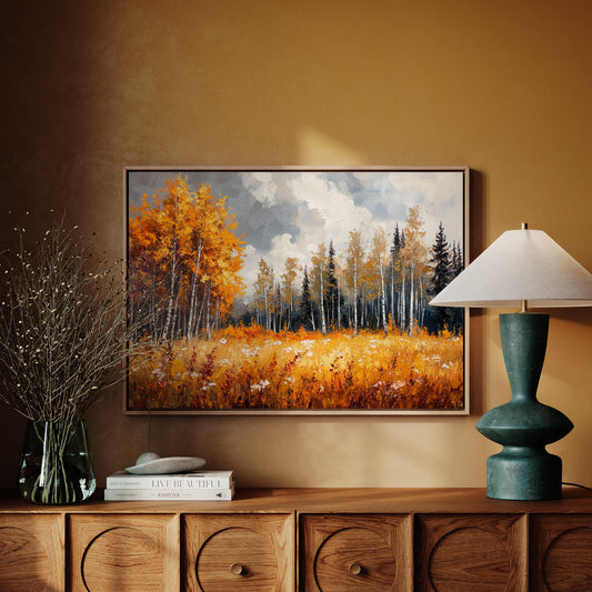 Autumn Meadow Sings Through Birch Lines