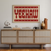 Yeehaw Western Print in Bold Red