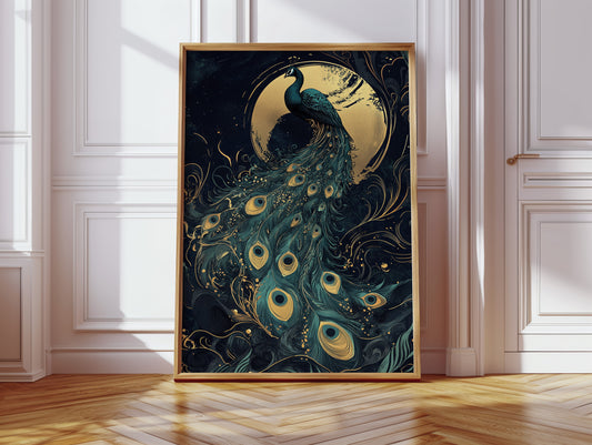 Moonlit Majesty in Gilded Plumes