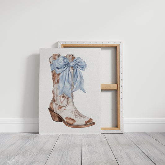 Blue Ribbons Dance On Ranch Leather