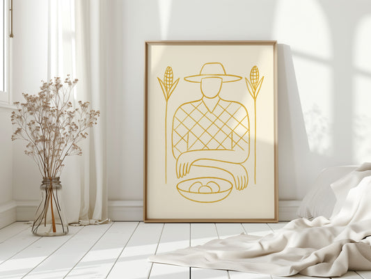 Golden Harvest In Simple Lines