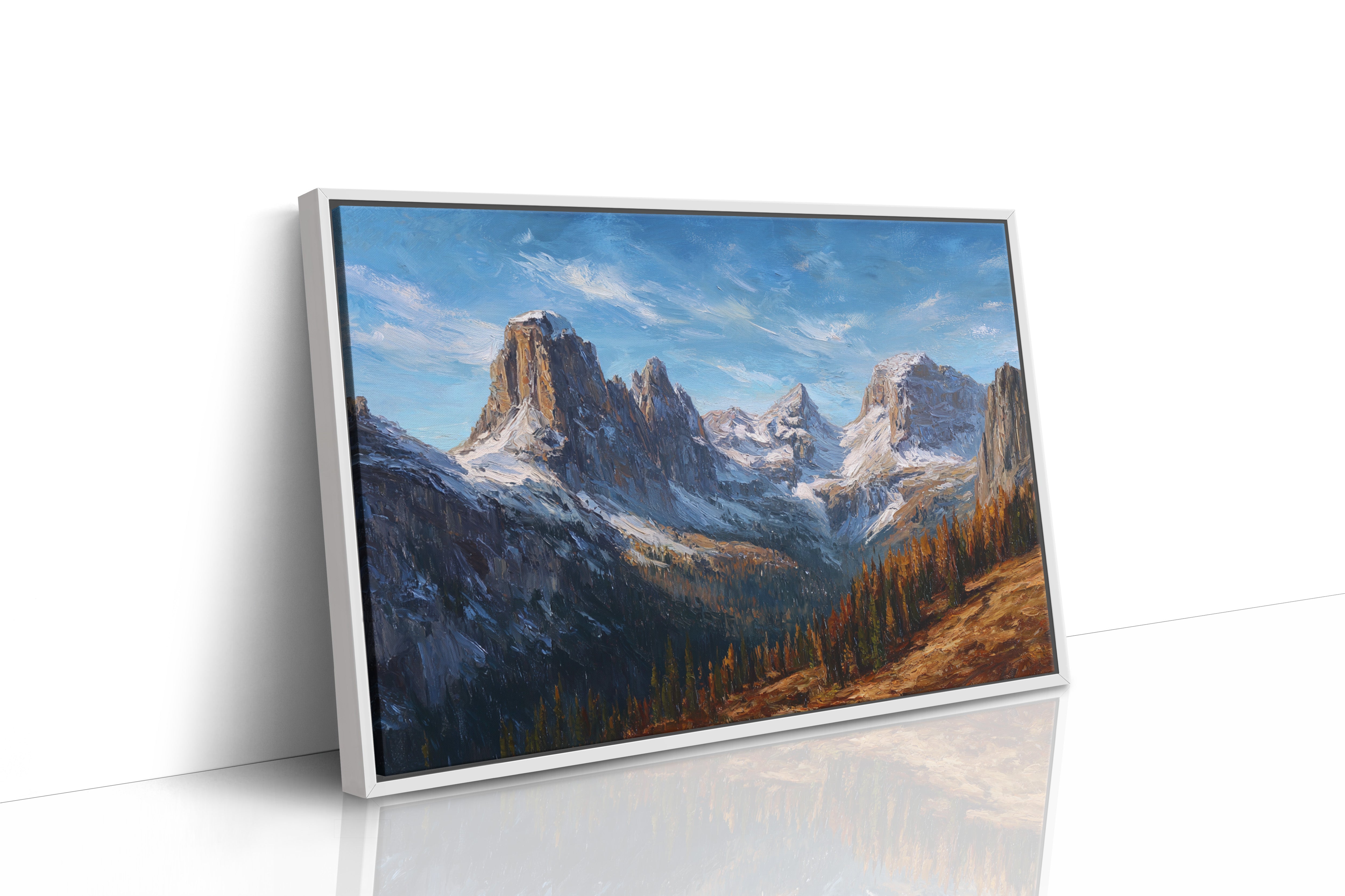 Autumn Pines Meet Winter Peaks