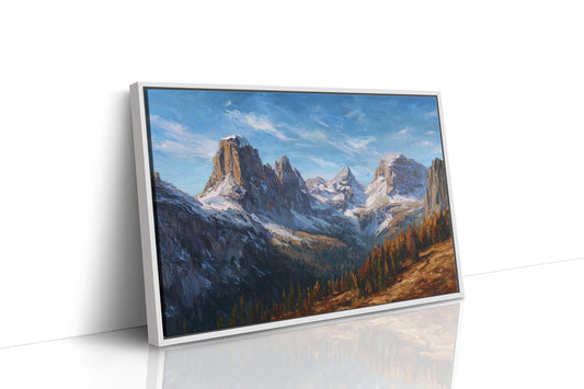 Autumn Pines Meet Winter Peaks