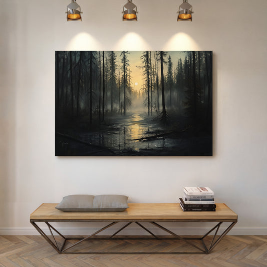 Ancient Pines Hold Moonlit Waters
