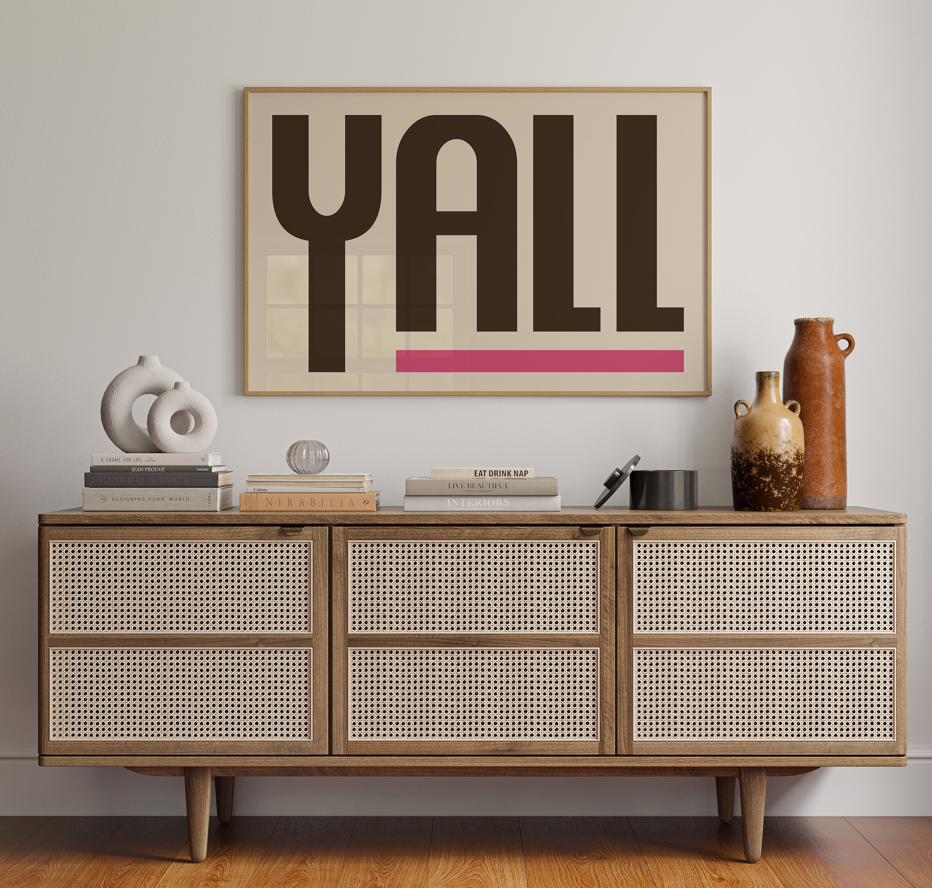 Y’all Typography Print with Pink Underline