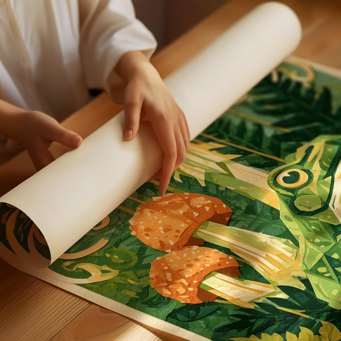 Forest Art Nouveau: Frog & Toadstool
