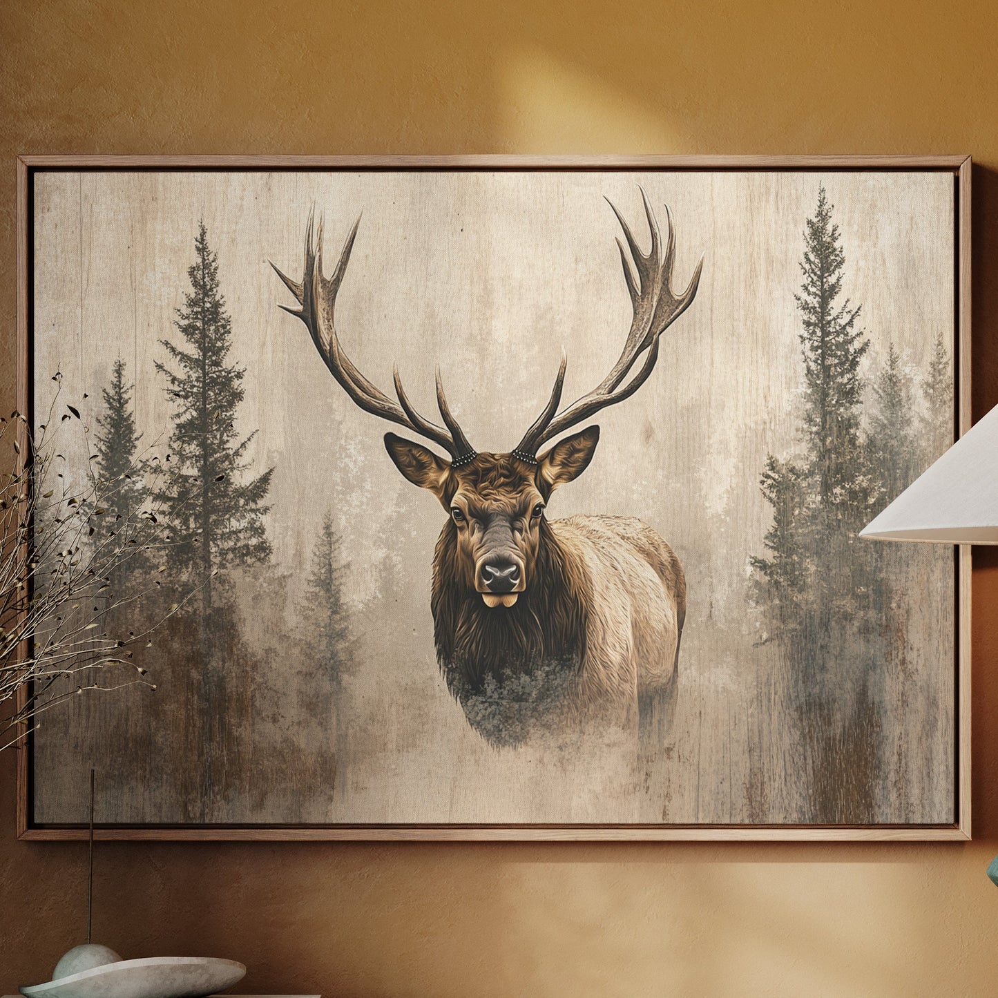 Noble Elk Among Winter Pines