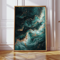 Celestial Drift in Emerald and Gold