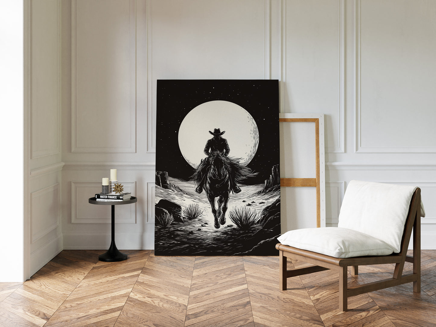 Lone Rider Under a Full Moon