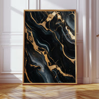 Black Marble Blaze with Liquid Gold