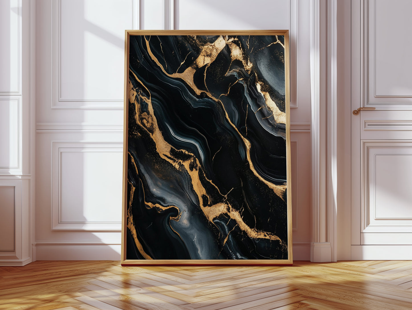 Black Marble Blaze with Liquid Gold